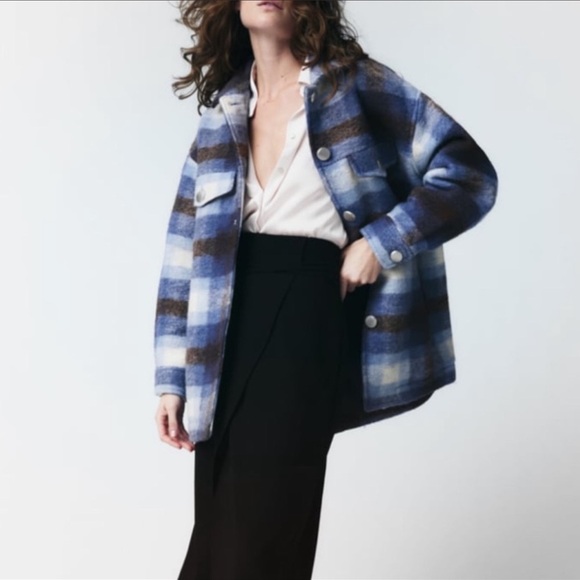Zara Jackets & Blazers - Zara Wool Blend Over-Shirt Jacket Size Medium